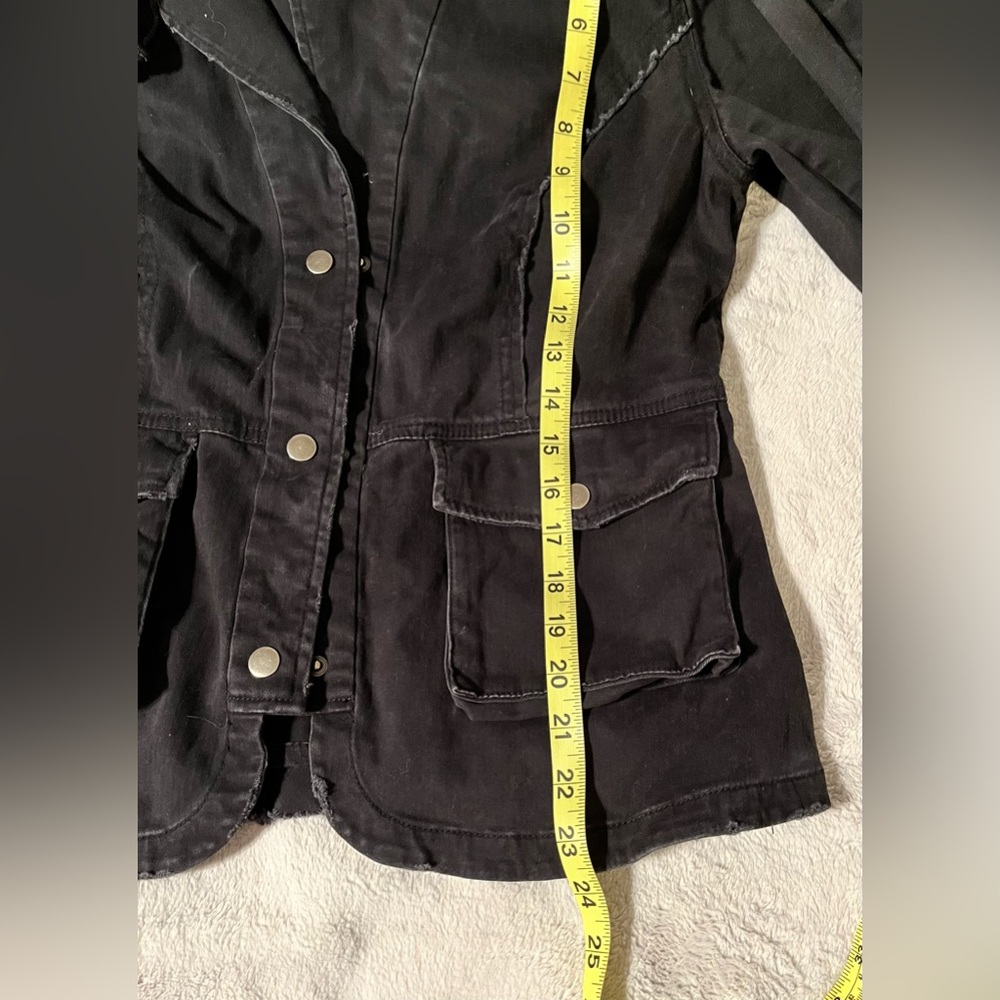 FREE PEOPLE Ruffled Black Boho Jacket sz S - Picture 7 of 8